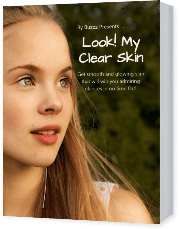 Young girl with clear skin on cover of e-book